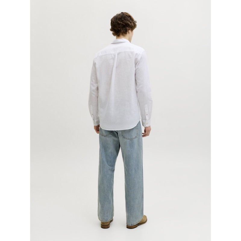 JACK & JONES Summer Hør L/S Skjorte - Hvid