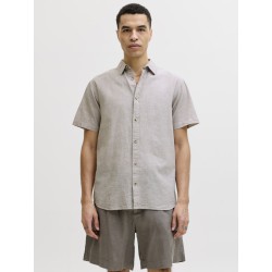 JACK & JONES Sommer Hør S/S Skjorte - String