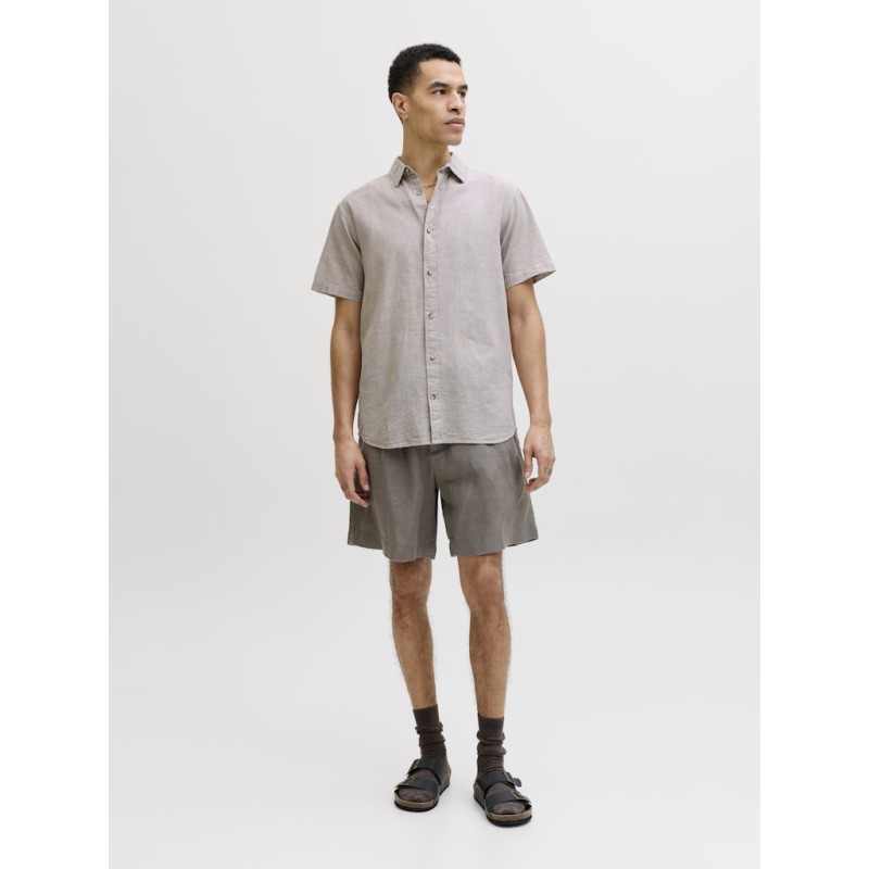 JACK & JONES Sommer Hør S/S Skjorte - String