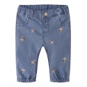 NAME IT BABY Rose Broderede Jeans 5321 - Medium Blue Denim / Flower