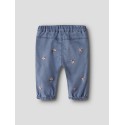 NAME IT BABY Rose Broderede Jeans 5321 - Medium Blue Denim / Flower