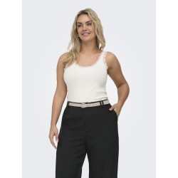 ONLY CARMAKOMA Sara Sahrai Lace Tank Top - Cloud Dancer