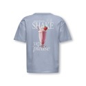 KIDS ONLY Helen S/S Loose T-shirt - Soft Chambray