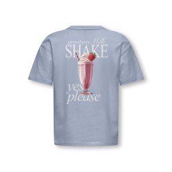 KIDS ONLY Helen S/S Loose T-shirt - Soft Chambray