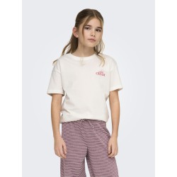 KIDS ONLY Helen S/S Loose T-shirt - Cloud Dancer