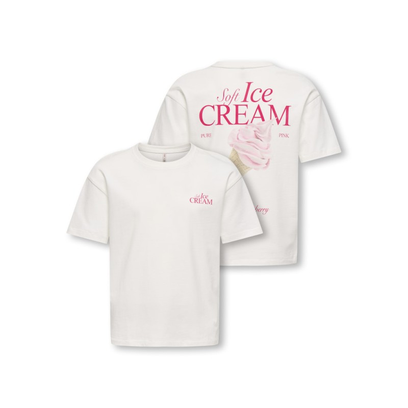 KIDS ONLY Helen S/S Loose T-shirt - Cloud Dancer