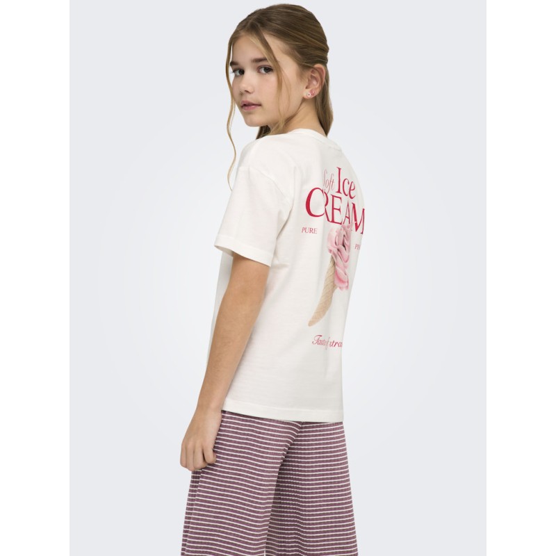 KIDS ONLY Helen S/S Loose T-shirt - Cloud Dancer