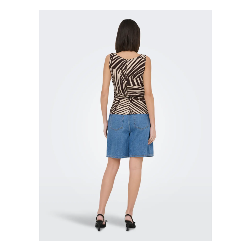 JDY Debbie S/L Top - Sandshell / Chocolate Torte