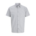 JACK & JONES Junior Chad Oxford Stribet S/S Skjorte - Ensign Blue