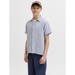 JACK & JONES Junior Nantucket Double Cloth S/S Skjorte - Tradewinds