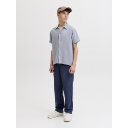 JACK & JONES Junior Nantucket Double Cloth S/S Skjorte - Tradewinds