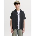 JACK & JONES Junior Nantucket Double Cloth S/S Skjorte - Sort