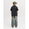 JACK & JONES Junior Nantucket Double Cloth S/S Skjorte - Sort