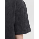JACK & JONES Junior Nantucket Double Cloth S/S Skjorte - Sort