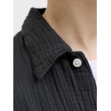 JACK & JONES Junior Nantucket Double Cloth S/S Skjorte - Sort