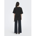 JDY Alma lace detail T-shirt - Black