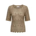 JDY Sun Lay 2/4 Boatneck Strik - Sepia Tint