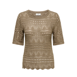 JDY Sun Lay 2/4 Boatneck Strik - Sepia Tint