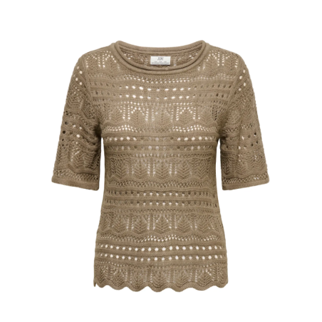 JDY Sun Lay 2/4 Boatneck Strik - Sepia Tint