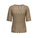 JDY Sun Lay 2/4 Boatneck Strik - Sepia Tint