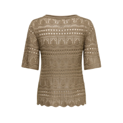 JDY Sun Lay 2/4 Boatneck Strik - Sepia Tint