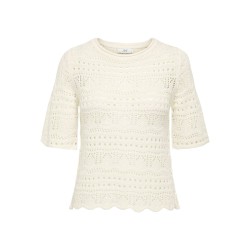 JDY Sun Lay 2/4 Boatneck Strik - Eggnog