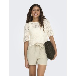 JDY Sun Lay 2/4 Boatneck Strik - Eggnog