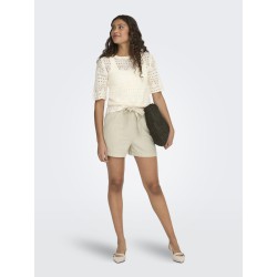 JDY Sun Lay 2/4 Boatneck Strik - Eggnog