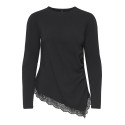 ONLY Live Love L/S Ruching Top - Sort