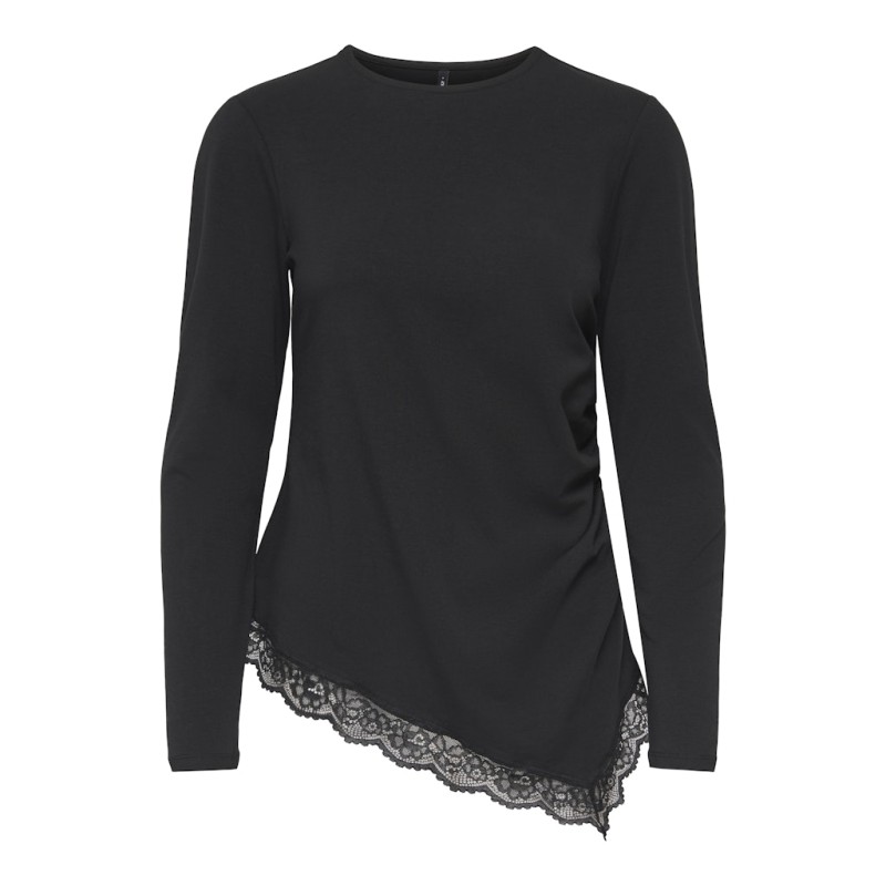 ONLY Live Love L/S Ruching Top - Sort