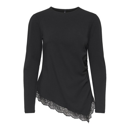 ONLY Live Love L/S Ruching Top - Sort
