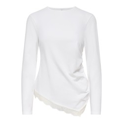 ONLY Live Love L/S Ruching Top - Cloud Dancer