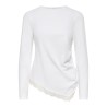 ONLY Live Love L/S Ruching Top - Cloud Dancer