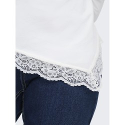 ONLY Live Love L/S Ruching Top - Cloud Dancer