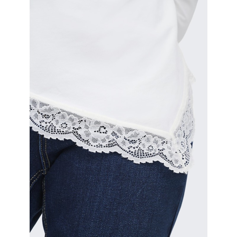 ONLY Live Love L/S Ruching Top - Cloud Dancer