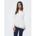 ONLY Live Love L/S Ruching Top - Cloud Dancer