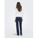 ONLY Live Love L/S Ruching Top - Cloud Dancer