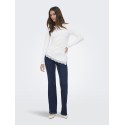 ONLY Live Love L/S Ruching Top - Cloud Dancer