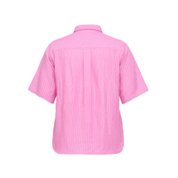 ONLY CARMAKOMA Dea S/S Stribet Skjorte - Wild Orchid
