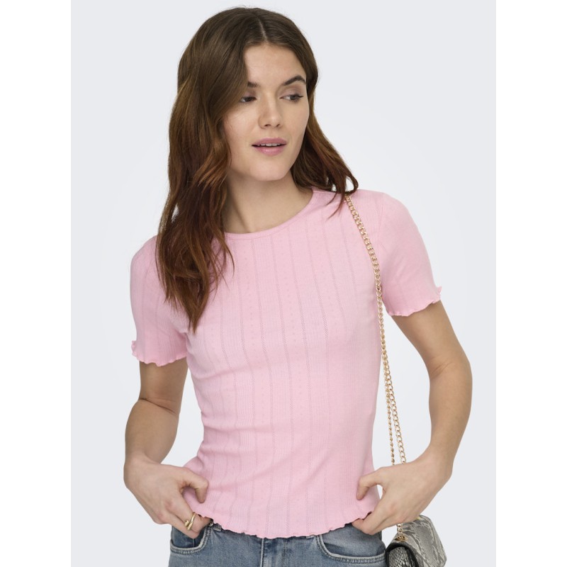 ONLY Tenna Rund Hals T-shirt - Romance Rose