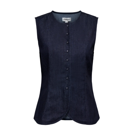 ONLY LASHYBY Demim Vest - Dark Blue Denim