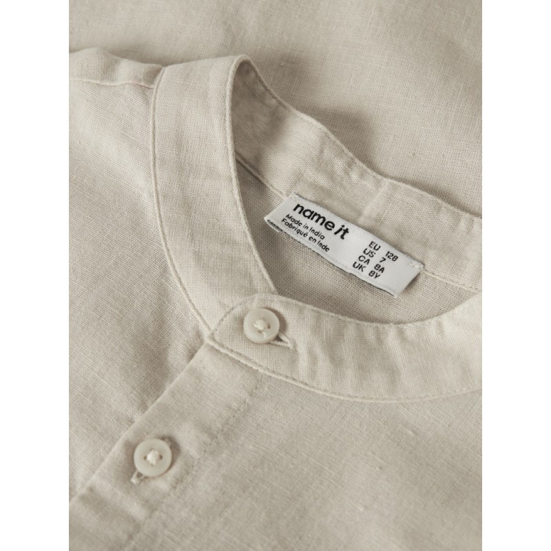 NAME IT Kids Falinnen S/S Skjorte - Peyote Melange
