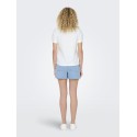 JDY Pisa S/S Print Top - Cloud Dancer / Bittersweet Heart