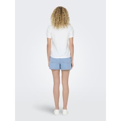 JDY Pisa S/S Print Top - Cloud Dancer / Bittersweet Heart