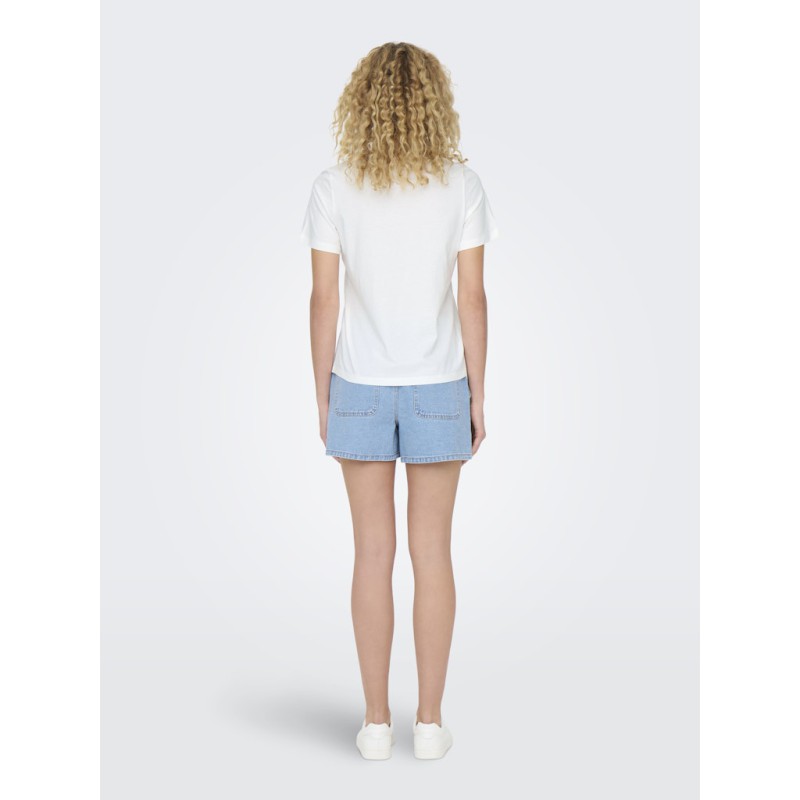 JDY Pisa S/S Print Top - Cloud Dancer / Bittersweet Heart