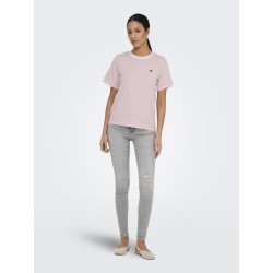 JDY Pisa S/S Print Top - Cloud Dancer /Fragrant Lilac