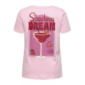 ONLY CARMAKOMA Addison S/S T-shirt - Romance Rose/Strawberry Dream