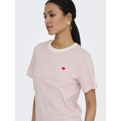 JDY Pisa S/S Print Top - Cloud Dancer / Chicory Coffee