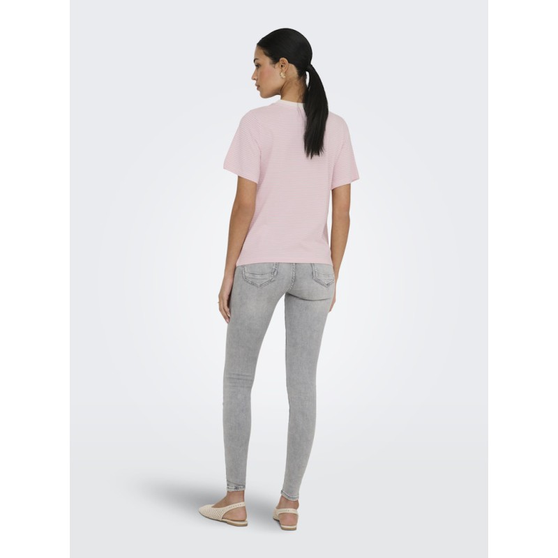 JDY Pisa S/S Print Top - Cloud Dancer / Chicory Coffee