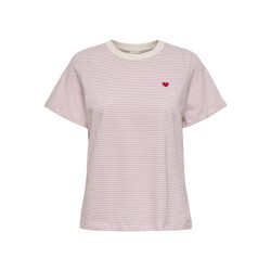 JDY Pisa S/S Print Top - Cloud Dancer / Double Cream